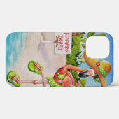 ビーチお洒落バーベフラミンゴNo. 2水彩画 Case-Mate iPhoneケース (裏面 (横))