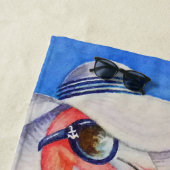 ビーチお洒落ベーブフラミンゴ3号水彩画 ビーチタオル (インサイチュ)