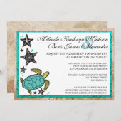 ビーチお洒落披露宴のみの結婚式招待状 招待状 (正面/裏面)