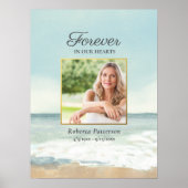 ビーチお祝いのライフ写真ダウンロード葬儀 ポスター (正面)