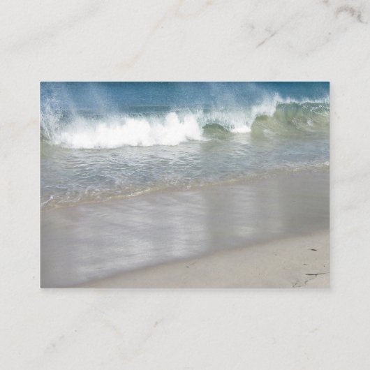 ビーチお祝い白い花と真珠 エンクロージャーカード (裏面)