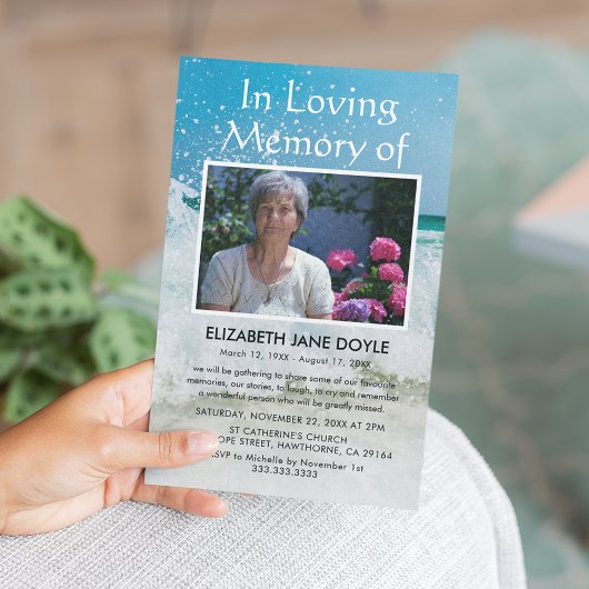 ビーチお祝い |海葬儀 招待状