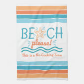 ビーチお願いいいえ料理ゾーン沿岸テーマ キッチンタオル (縦)