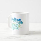ビーチお願いおもしろい引用文マグカップ コーヒーマグカップ (正面左)