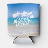 ビーチお願いおもしろい引用文 缶クーラー (正面)