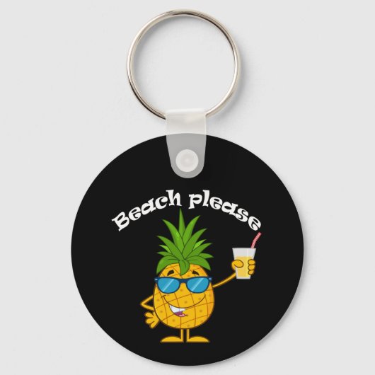 ビーチお願いおもしろい- Pineapple Tシャツ キーホルダー (正面)