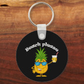 ビーチお願いおもしろい- Pineapple Tシャツ キーホルダー (正面)