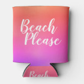 ビーチお願いオレンジホットピンクグラデーション 缶クーラー (正面)