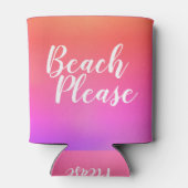 ビーチお願いオレンジホットピンクグラデーション 缶クーラー (裏面)