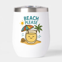 ビーチお願いステンレススチールワインタンブラー