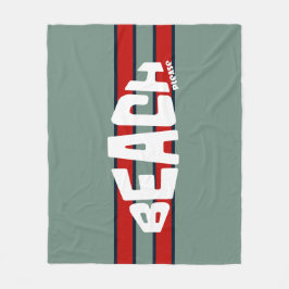 ビーチお願いダスティブルーとレッド フリースブランケット