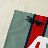 ビーチお願いダスティブルーと赤ビーチタオル ビーチタオル (インサイチュ)