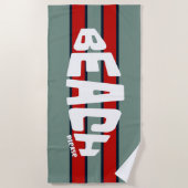 ビーチお願いダスティブルーと赤ビーチタオル ビーチタオル (正面)