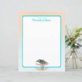 ビーチお願い縁付き無地の便箋 (スタンド正面)