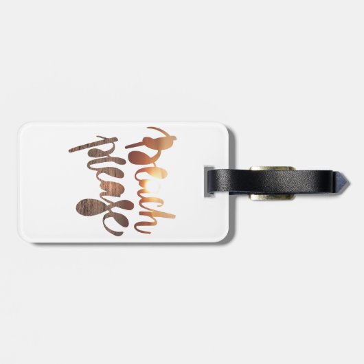 ビーチお願い、おもしろいタイポグラフィと引用文 ラゲッジタグ (裏面横)