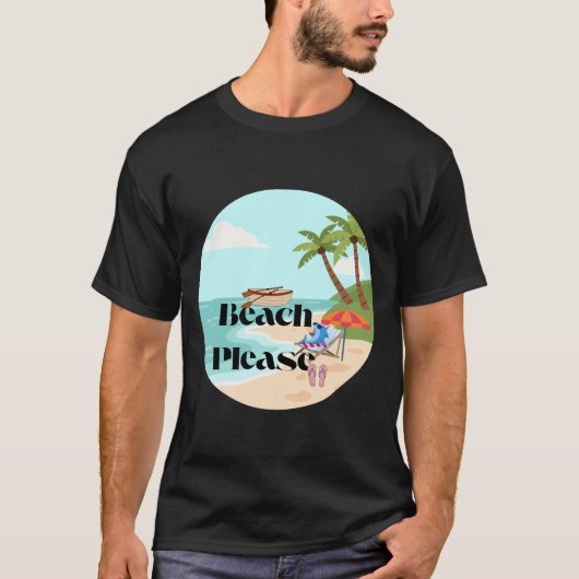 ビーチお願い - サマーバイブス Tシャツ (正面)