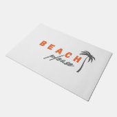 ビーチお願い。ヤシの木。ドアマットモダン ドアマット (アングル)