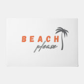 ビーチお願い。ヤシの木。ドアマットモダン ドアマット (正面)