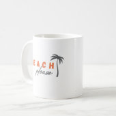 ビーチお願い。ヤシの木。マグカップ コーヒーマグカップ (正面左)