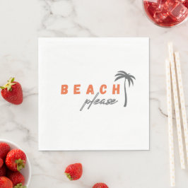 ビーチお願い。ヤシの木。紙ナプキンモダン スタンダードランチョンナプキン