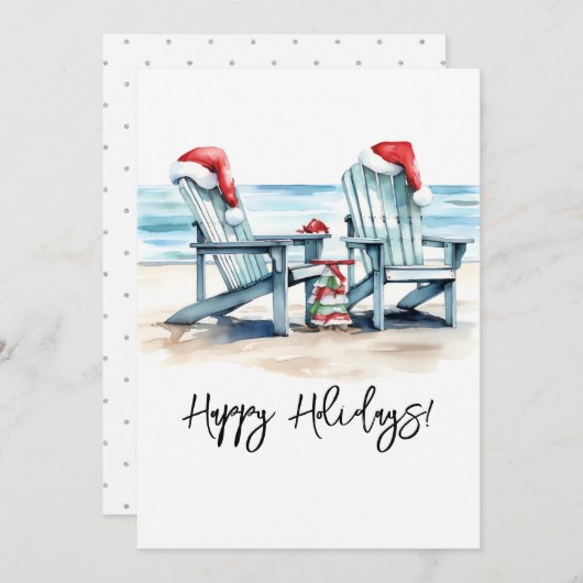 ビーチからのホリデーシーズンのご挨拶！ シーズンカード (正面/裏面)