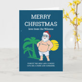 ビーチからメリークリスマス カード (黄色い花)