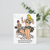 ビーチかわいらしの女性，ユーモア，ヴィンテージ ポストカード (スタンド正面)