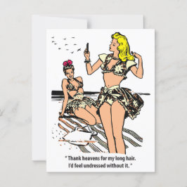 ビーチかわいらしの女性，ユーモア，ヴィンテージ ポストカード