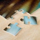 ビーチかわいらしサングラス反射女性 ジグソーパズル (側面)