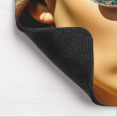 ビーチかわいらしサングラス反射女性 マウスパッド (コーナー)