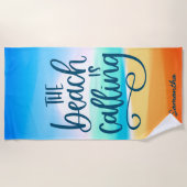 ビーチがスプリングブレイクバケーションを呼び出カスタムす ビーチタオル (正面)