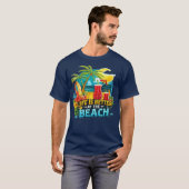 ビーチが人生を豊かにする Tシャツ (正面フル)