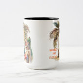 ビーチが全てを直す ツートーンマグカップ (中央)