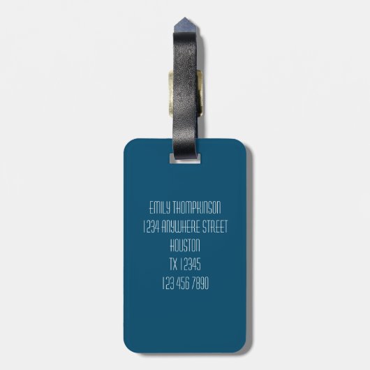 ビーチが呼び出し中Go Nameアドレスターコイズ ラゲッジタグ (裏面縦)