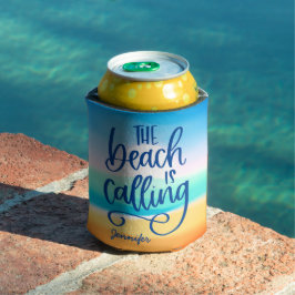 ビーチが夏を呼スタイリッシュんでいる 缶クーラー