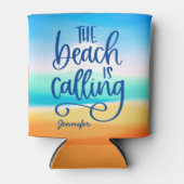 ビーチが夏を呼スタイリッシュんでいる 缶クーラー (正面)
