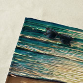 ビーチが夕暮れ、貝殻を砂に塗る ビーチタオル (インサイチュ)