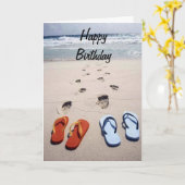 **ビーチが望む**および必要な誕生日 カード (黄色い花)