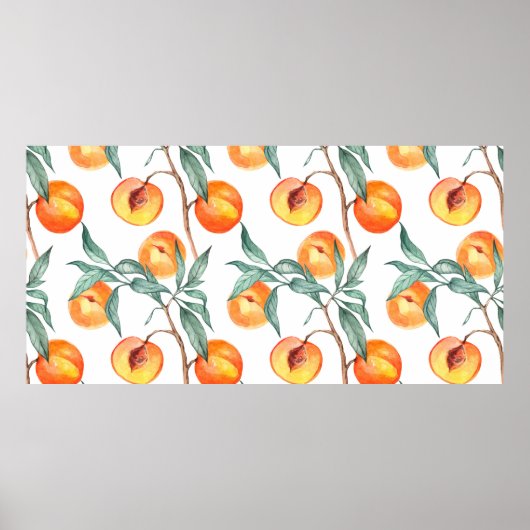 ビーチが白い水色のシームレスなパターン ポスター (正面)