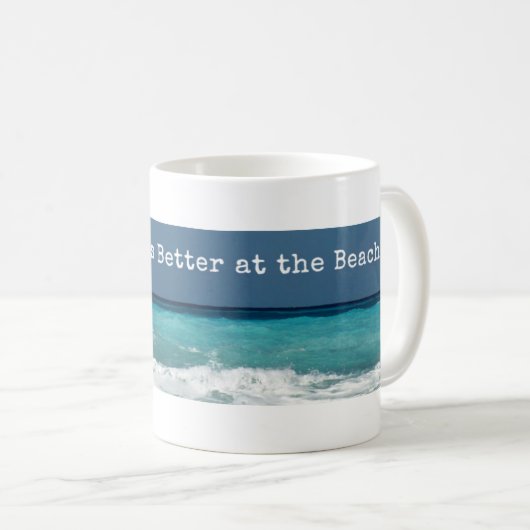 ビーチが良クラシックい コーヒーマグカップ (正面右)