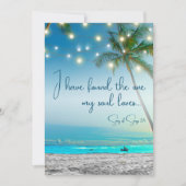 ビーチが見つかった1つの魂の愛トロピカル日付を保存 案内状 (正面)