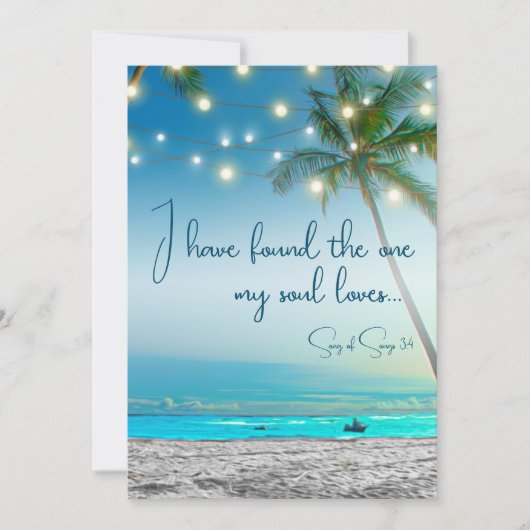 ビーチが見つかった1つの魂の愛トロピカル日付を保存 案内状 (正面)
