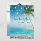 ビーチが見つかった1つの魂の愛トロピカル日付を保存 案内状 (正面/裏面)