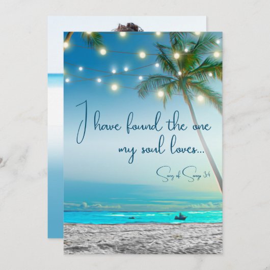 ビーチが見つかった1つの魂の愛トロピカル日付を保存 案内状 (正面/裏面)