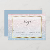 ビーチきらめくピンク海ウォーター 出欠カード (正面/裏面)