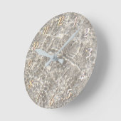 ビーチきらめく砂上の水 ラウンド壁時計 (傾斜)