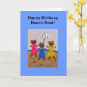 ビーチくま カード (黄色い花)