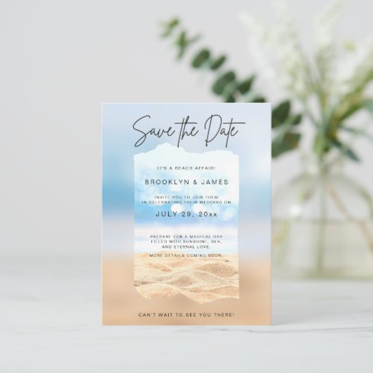 ビーチその日付を保存ビーチ問題 案内ポストカード (スタンド正面)