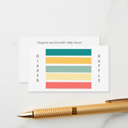 ビーチっぽくマルチカラーのおむつくじをしよう エンクロージャーカード (正面/裏面インサイチュ)