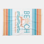 ビーチでお願い 調理禁止ゾーン 海岸テーマ キッチンタオル (横)